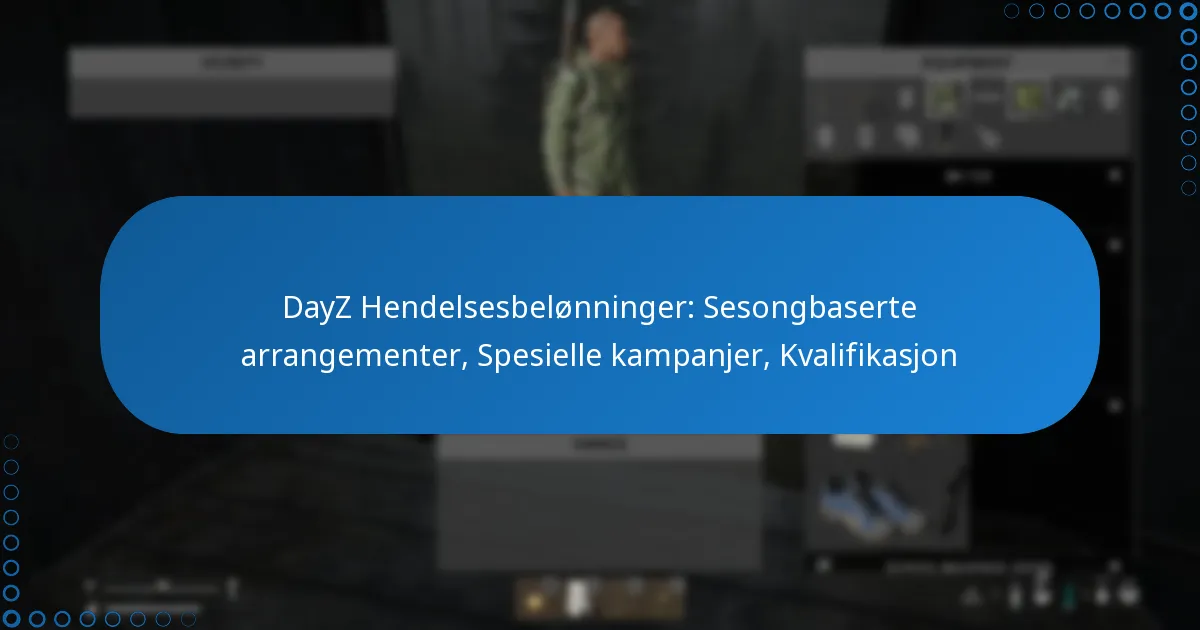 DayZ Hendelsesbelønninger: Sesongbaserte arrangementer, Spesielle kampanjer, Kvalifikasjon